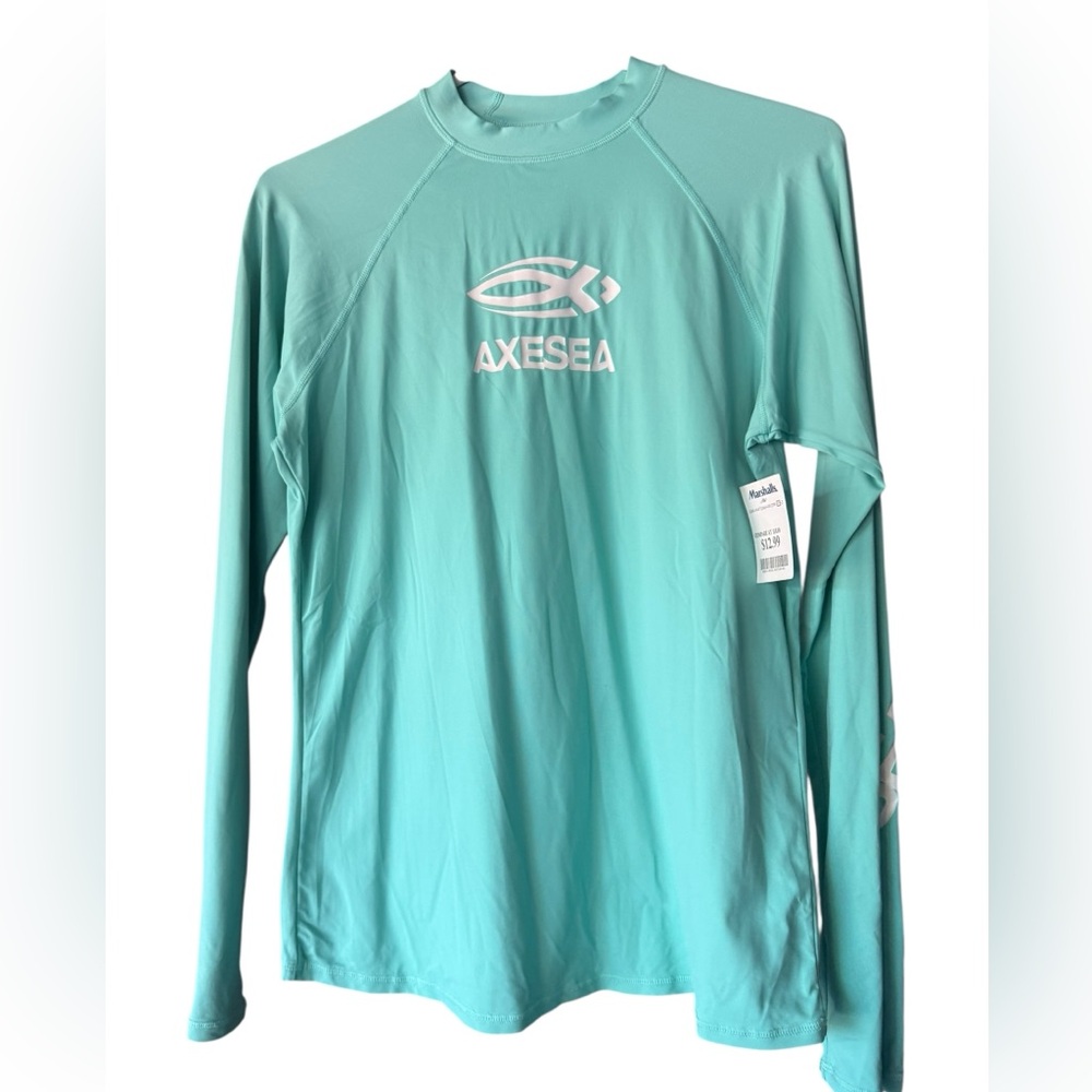 AXESEA Teal Long Sleeve Rash Guard